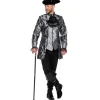 NEU Herren-Kostüm Luxus Outfit Marquis grau/schwarz, Gr. M