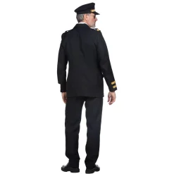 NEU Herren-Kostüm Luxus-Pilot, mit Jacke und Hose, schwarz, Gr. S