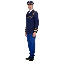 NEU Herren-Kostüm Luxus-Pilot, mit Jacke und Hose, schwarz, Gr. S