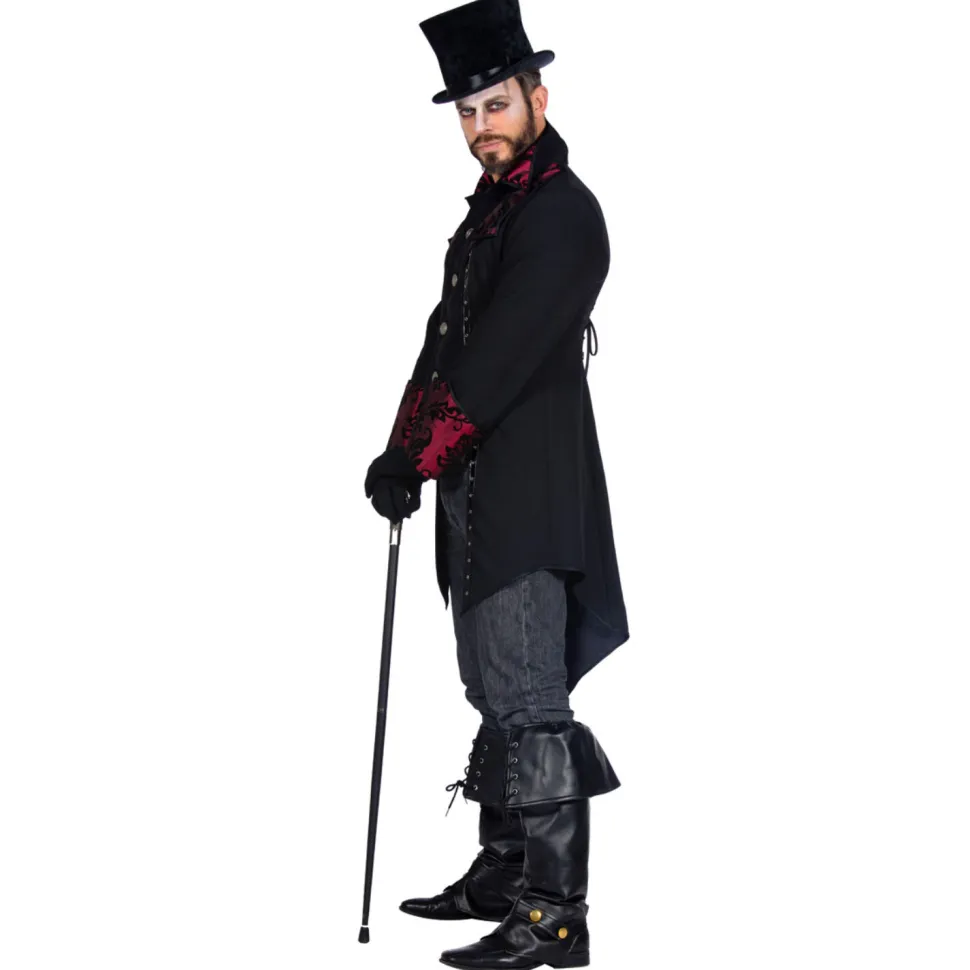 NEU Herren-Kostüm Luxus-Vampir-Mantel, schwarz-rot, Gr. S