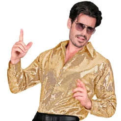 NEU Herren-Kostüm Pailletten-Hemd gold, Gr. S-M