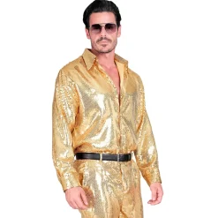 NEU Herren-Kostüm Pailletten-Hemd gold, Gr. S-M
