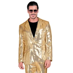 NEU Herren-Kostüm Pailletten-Jacke gold, Gr. S