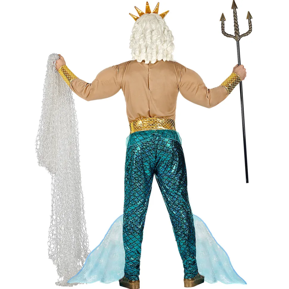 NEU Herren-Kostüm Poseidon / Wassermann, Muskelshirt mit Hose, Gürtel, Armschmuck und Krone, Gr. S