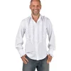NEU Herren-Kostüm Rüschenhemd Silky, weiß, Gr. S