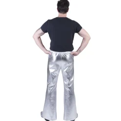 NEU Herren-Kostüm Schlaghose Disco-Fever silber, Gr. 48-50