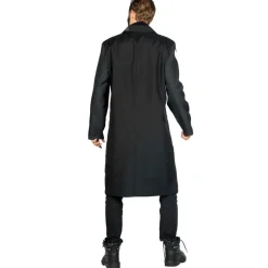 NEU Herren-Kostüm Skelett-Mantel, schwarz mit Knochendruck, Gr. S