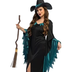 NEU Hexenbesen mit gezacktem Stiel, aus Reisig, ca. 90cm