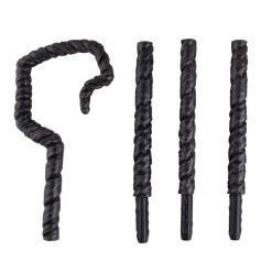 NEU Hirtenstab, gedreht, schwarz-braun, 150cm, zerlegbar