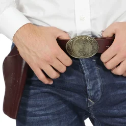 NEU Holstergürtel / Pistolenholster einzeln mit Patronen, braun, 135cm