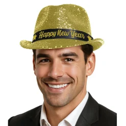 NEU Hut mit Pailletten Happy New Year, gold