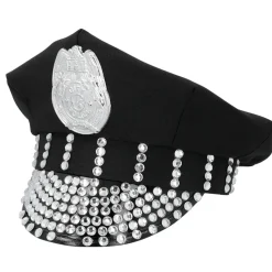 NEU Hut/Mütze Glamour Polizistin, mit Schmucksteinen