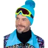 NEU Hut Mütze Skifahrer mit Bommel, Pudelmütze, Hellblau