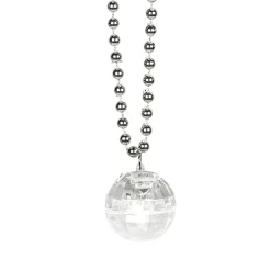 NEU Kette Discokugel silber, mit LED, ca. 3,5cm, inkl. Batterien