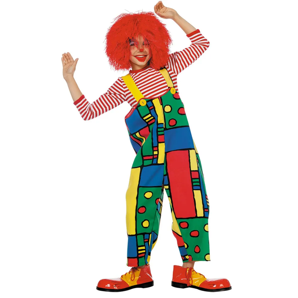 NEU Kinder-Kostüm Clown-Latzhose Mondrian, bunt, Gr. 116