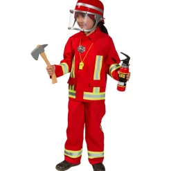 NEU Kinder-Kostüm Feuerwehr, zweiteiliges Feuerwehrkostüm, rot, Gr. 104