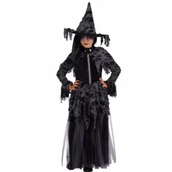 NEU Kinder-Kostüm Halloween Hexe schwarzer Tod, inkl. Hut, Größe: 98-104