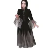NEU Kinder-Kostüm Hexenkleid Dolores, 2-tlg. Mit Haube, schwarz, Gr. 128