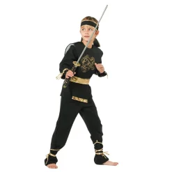 NEU Kinder-Kostüm Ninja Dragon, inkl. Hose, Oberteil, Gürtel & Stirnband, Größe: 116