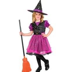 NEU Kinder-Kostüm Pinke Hexe, Kleid mit Hexenhut, Gr. 104, für Kinder von 2-3 Jahren