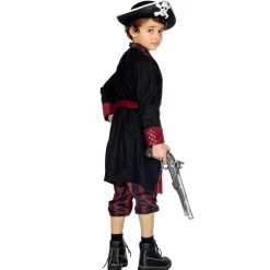 NEU Kinder-Kostüm Pirat, 3-tlg. mit Hose, Jacke und Gürtel, burgund-schwarz, Gr. 116