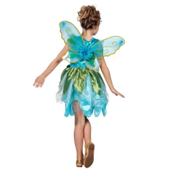NEU Kinder-Kostüm Schmetterlings-Kleid mit Flügeln, blau-grün, Gr. 104