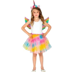NEU Kinder-Kostüm-Set Einhorn, mit Flügeln, Tutu und Haarreif, Einheitsgröße