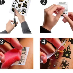 NEU Kinder-Tattoos Halloween-Motive, schwarz