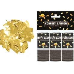 NEU Konfetti-Kanone Metallic-Streifen, 10cm, gold, 3 Stück
