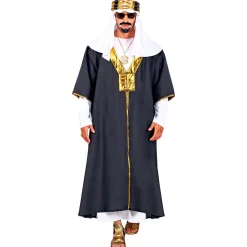 NEU Kostüm SULTAN, Tunika mit Robe und Turban / Scheichtuch, Größe: S-M
