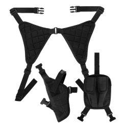 NEU Kostüm-Zubehör Pistolen-Holster für die Schulter, zum Umschnallen, schwarz