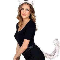 NEU Kostüm-Zubehör Set Wolf, mit Ohren auf Haarreif und Schwanz