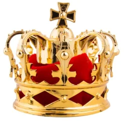 NEU Krönchen gold mit rotem Samt, ca. 8,5cm, mit Haarclips