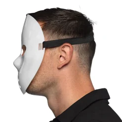 NEU Kunststoff-Maske Hockey, weiß, mit elastischem Band