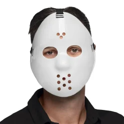 NEU Kunststoff-Maske Hockey, weiß, mit elastischem Band