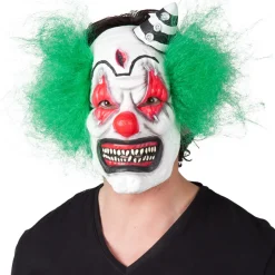 NEU Latex-Gesichtsmaske Horror-Clown, mit Haar