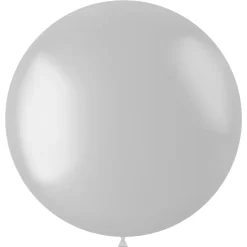 NEU Latex-Luftballon XXL glänzend, 80cm, weiß, Metallic-Riesenballon