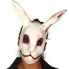 NEU Latex-Maske Horror-Hase, Halbmaske mit blutunterlaufenen Augen