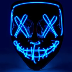 NEU LED-Maske Halloween blau, größenverstellbar