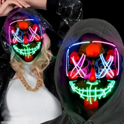 NEU LED-Maske Halloween bunt, größenverstellbar