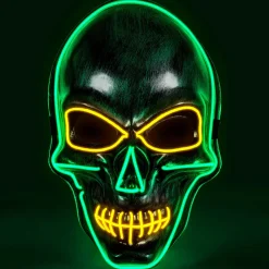 NEU LED-Maske Totenkopf silber, größenverstellbar