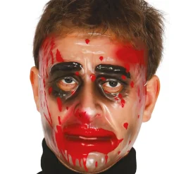 NEU Maske blutiges Männergesicht, transparent, mit Gummiband