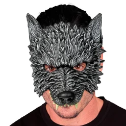 NEU Maske Wolf, kinnlos, mit Gummiband