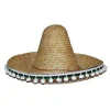 NEU Mexikanischer Hut / Sombrero mit Bommeln, Durchmesser 60 cm, Natur