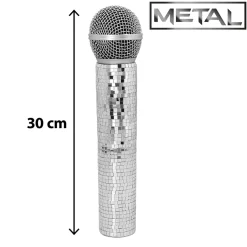 NEU Mikrofon Disco, mit Spiegelplättchen, silber