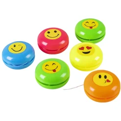 NEU Mitgebsel / Gastgeschenk für Kindergeburtstag Partyspiele / Spielzeug, Jojos mit Smiley, 6 Stück