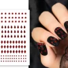 NEU Nagelsticker rot, unterschiedliche Formen, Karte mit 111 Stück