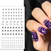 NEU Nagelsticker silber, unterschiedliche Formen, Karte mit 115 Stück