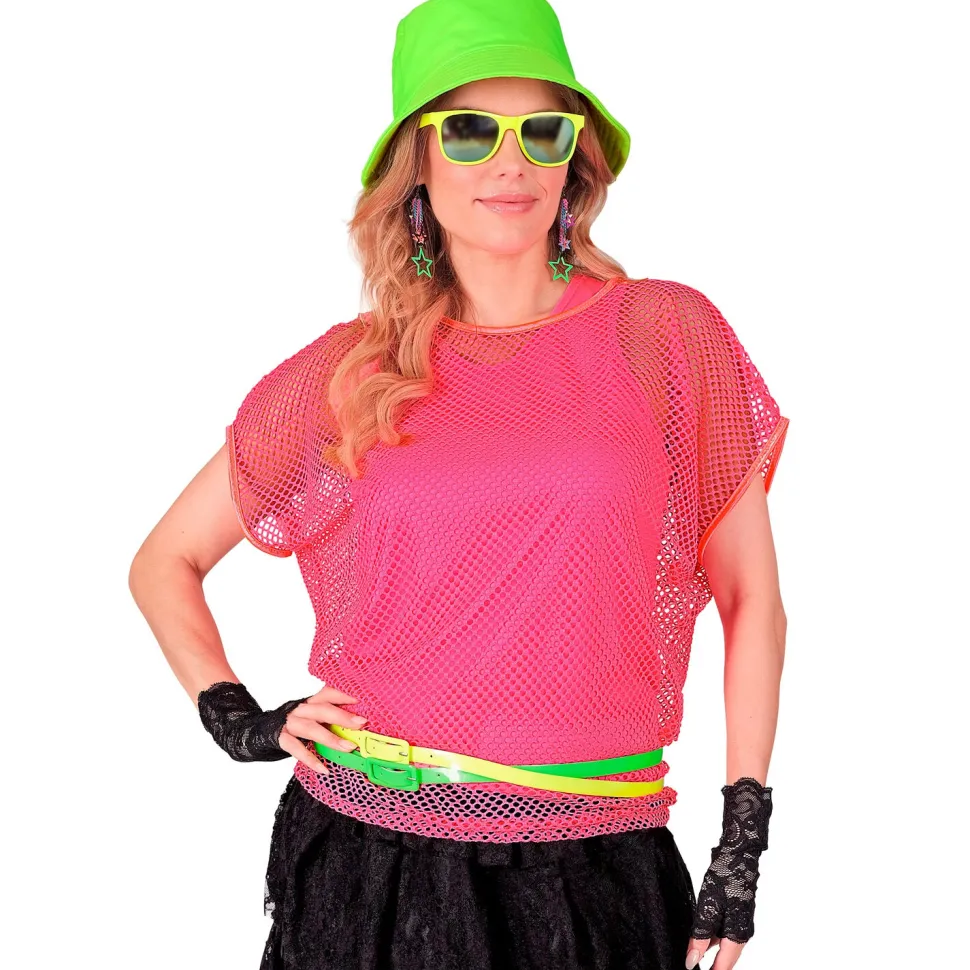 NEU Netz-Shirt kurzarm, neon-pink, Einheitsgröße