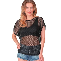 NEU Netz-Shirt kurzarm, schwarz, Einheitsgröße